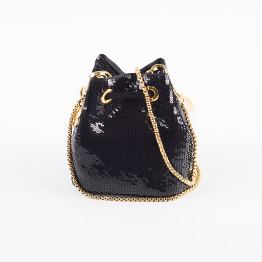 Prada Micro Bucket Bag Sequins Black - photo 2