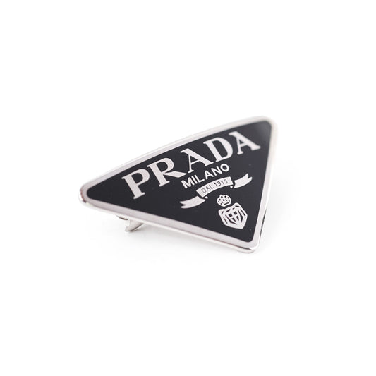 Prada Triangle Logo Plaque Hair Clip Black - photo 1