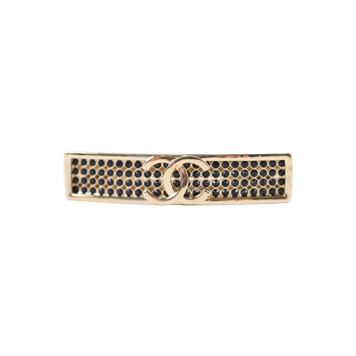 Chanel Gold Tone Chain Interlocking CC Hair Clip - photo 1