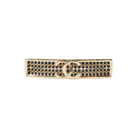 Chanel Gold Tone Chain Interlocking CC Hair Clip - photo 1