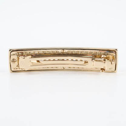 Chanel Gold Tone Chain Interlocking CC Hair Clip - photo 2