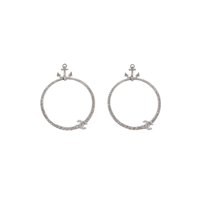 Chanel Metiers D'art Paris Hamburg 2017/18 Crystal Anchor Hoop Earrings Costume Jewellery - photo 1