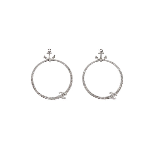 Chanel Metiers D'art Paris Hamburg 2017/18 Crystal Anchor Hoop Earrings Costume Jewellery - photo 1