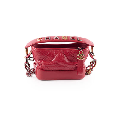 Chanel Small Gabrielle Bag Red Logo Strap - photo 1