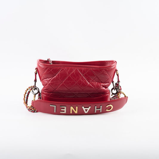 Chanel Small Gabrielle Bag Red Logo Strap - photo 2