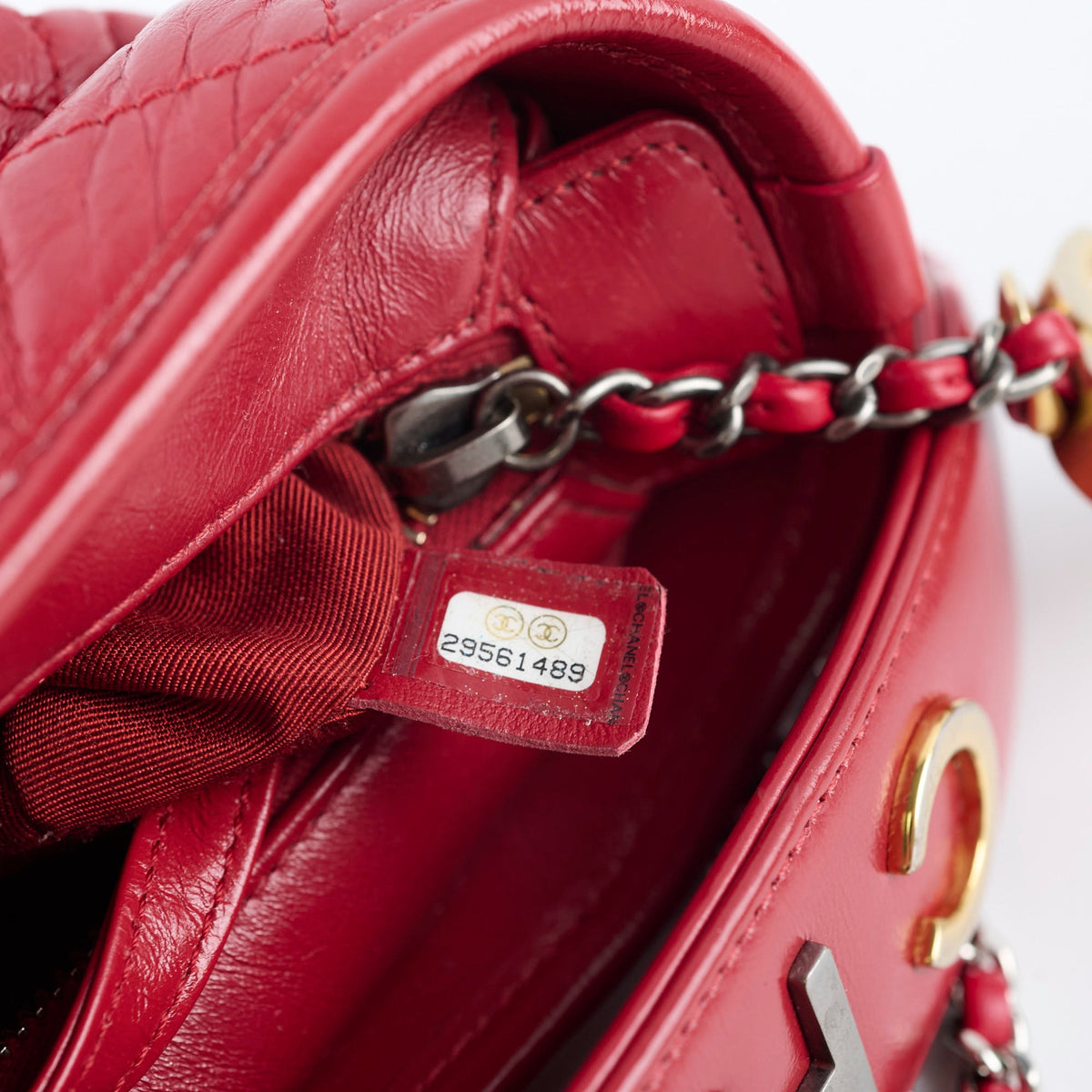 Chanel Small Gabrielle Bag Red Logo Strap - photo 7
