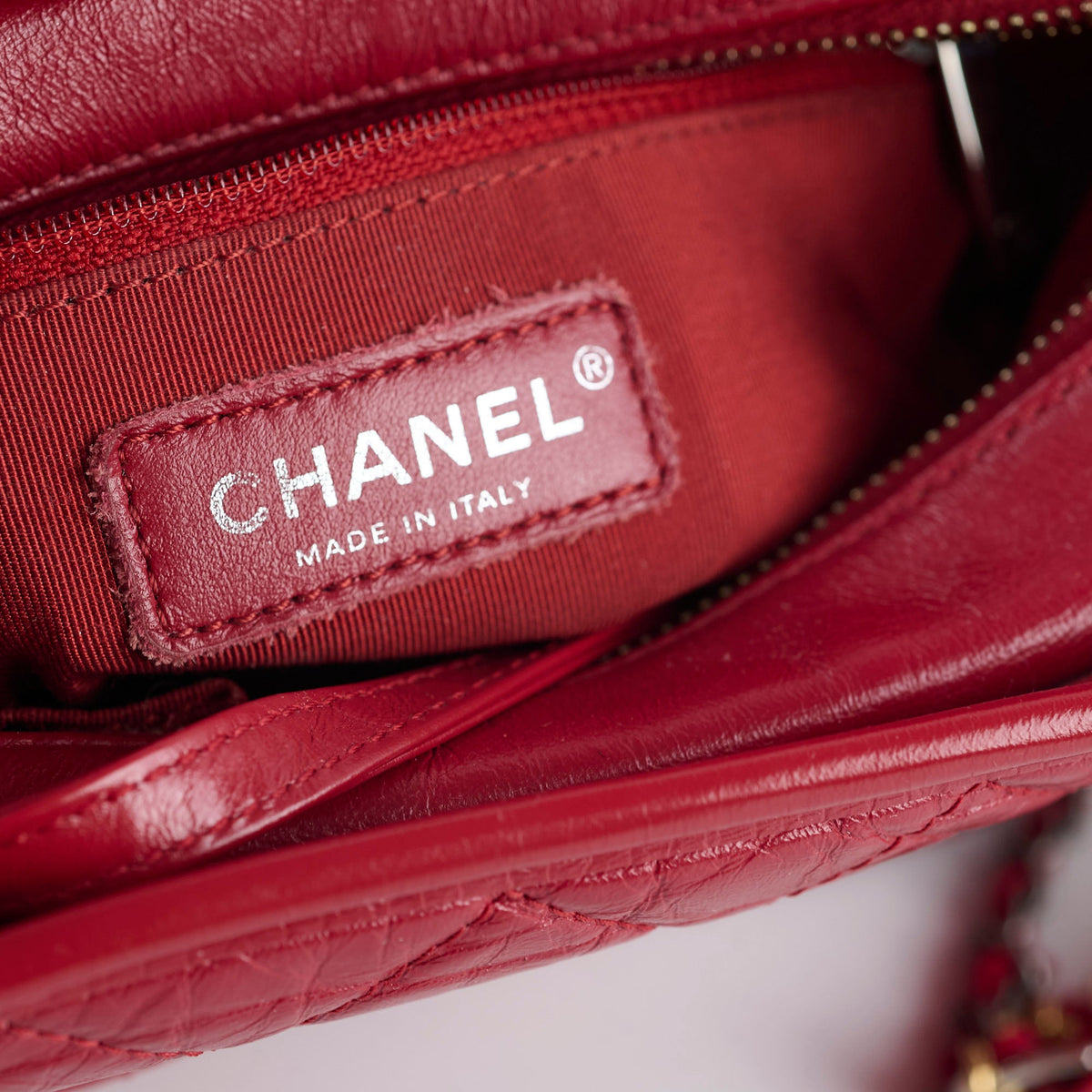 Chanel Small Gabrielle Bag Red Logo Strap - photo 8