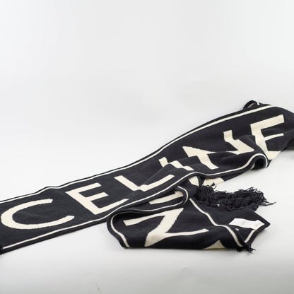 Celine Thick Wool Scarf Black/White - photo 6