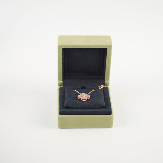 Van Cleef & Arpels 2025 Holiday Vintage Alhambra Pendant, Rose Gold, PINK Mother-of-Pearl, Diamond - photo 2