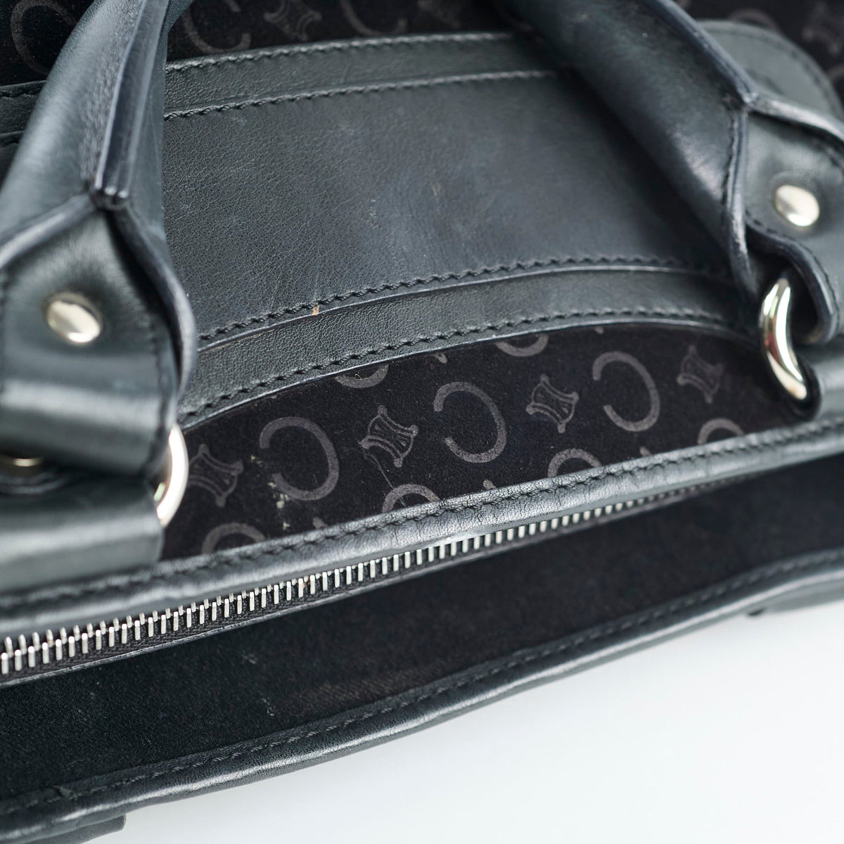 Celine Boogie Satchel Macadam Black Suede - photo 6