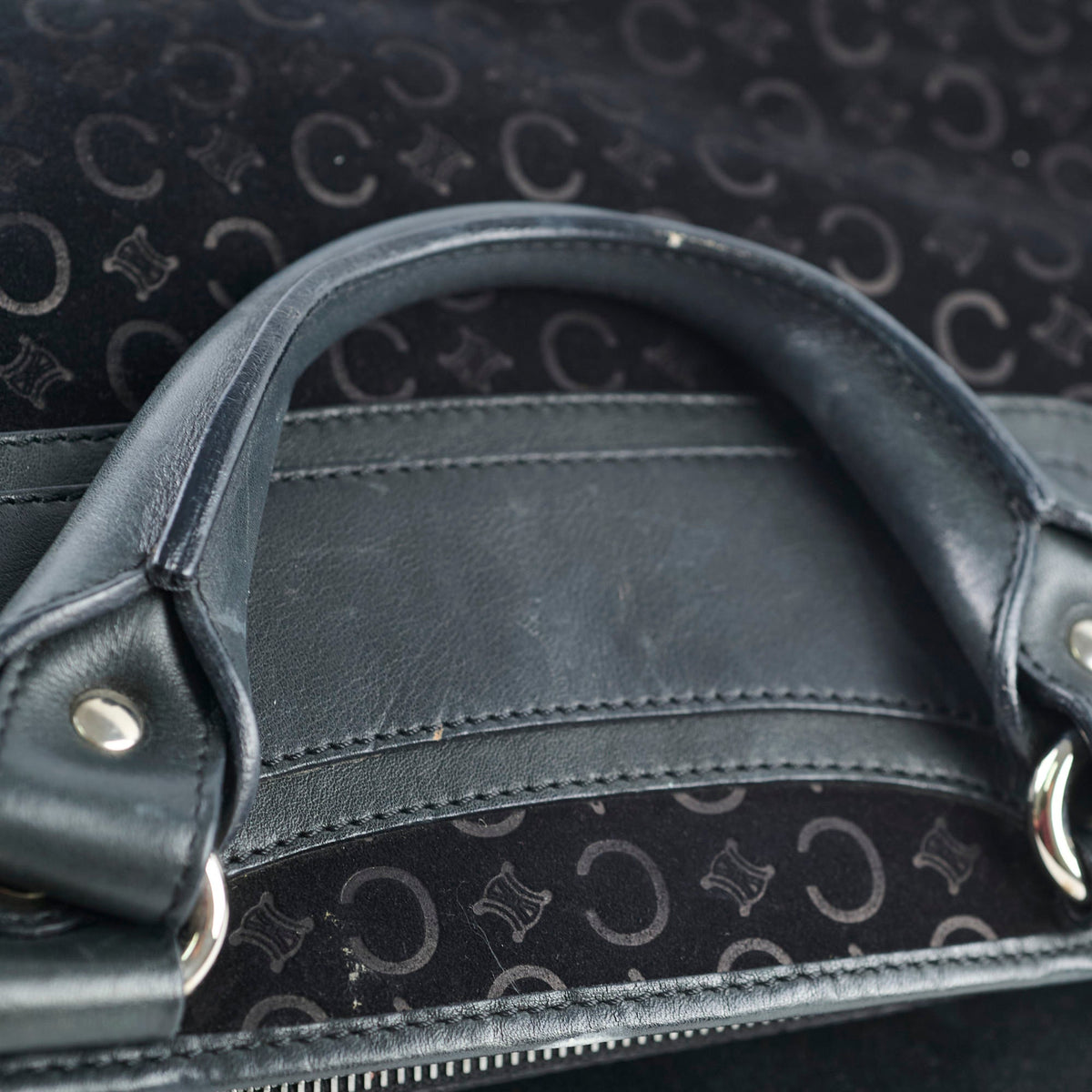 Celine Boogie Satchel Macadam Black Suede - photo 7