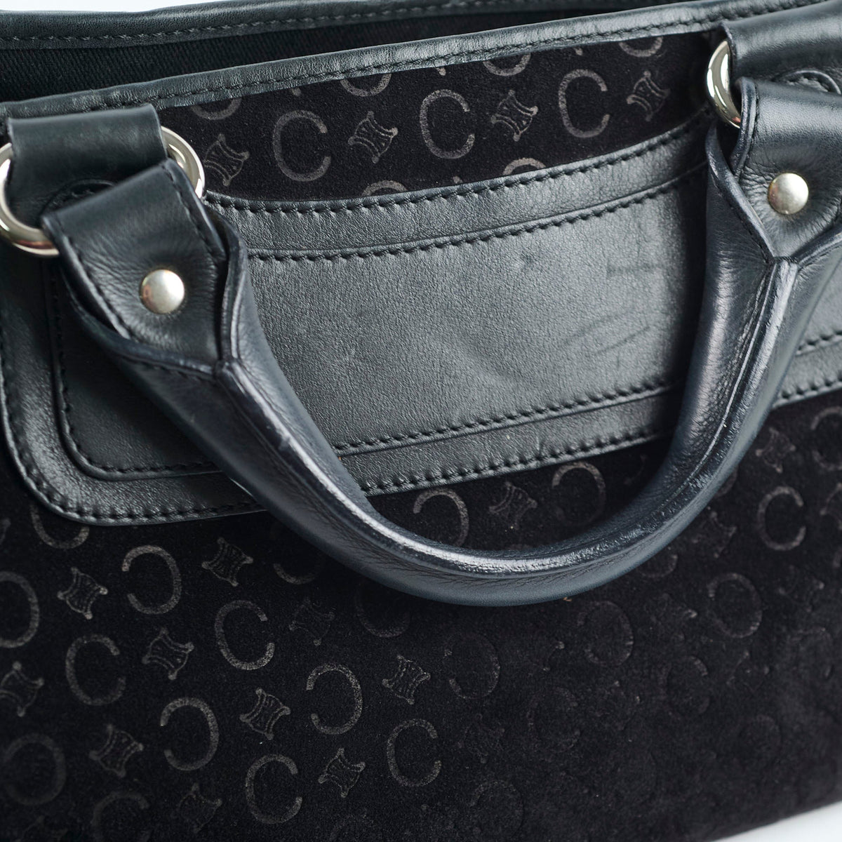Celine Boogie Satchel Macadam Black Suede - photo 14