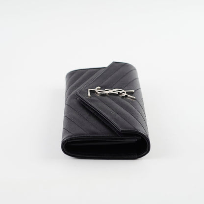 Saint Laurent Cassandre Envelope Flap Wallet Black - photo 3