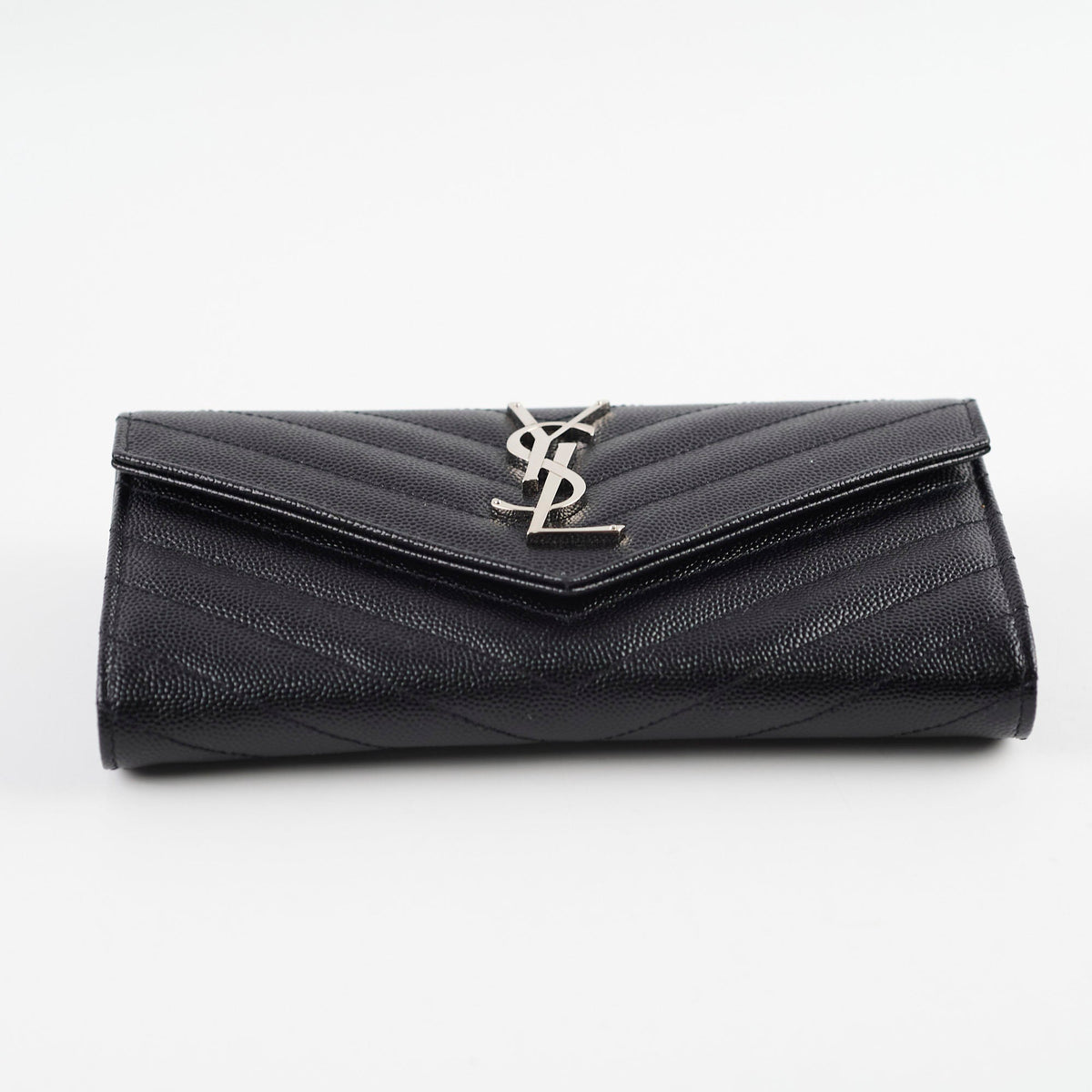 Saint Laurent Cassandre Envelope Flap Wallet Black - photo 4