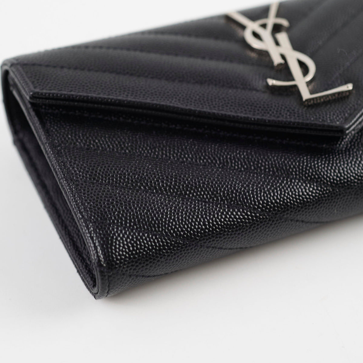 Saint Laurent Cassandre Envelope Flap Wallet Black - photo 9