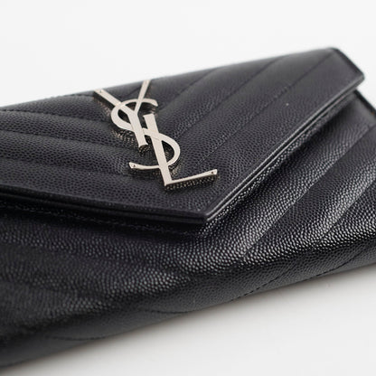 Saint Laurent Cassandre Envelope Flap Wallet Black - photo 10