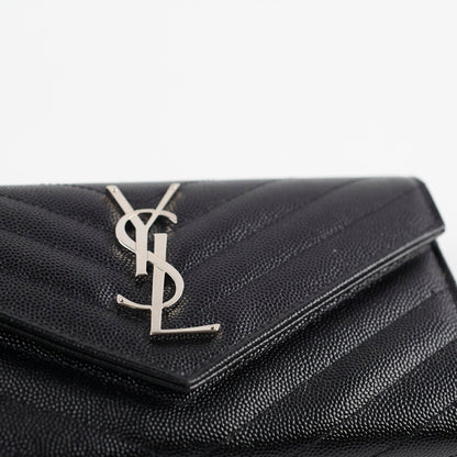 Saint Laurent Cassandre Envelope Flap Wallet Black - photo 12