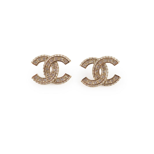 Chanel Large CC Stud Earrings Costume Jewellery - photo 1