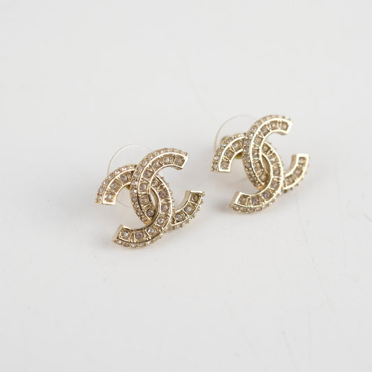 Chanel Large CC Stud Earrings Costume Jewellery - photo 2