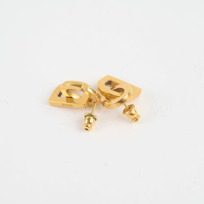 Dior CD Gold Stud Earrings Costume Jewellery - photo 4