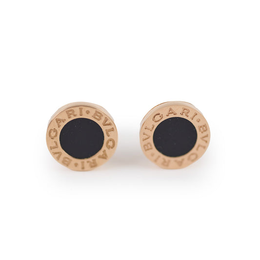 Bvlgari Stud Piercing Earrings Onyx Rose Gold - photo 1