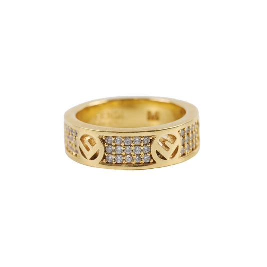 Fendi F Is Fendi Ring Crystals Gold size M - photo 1