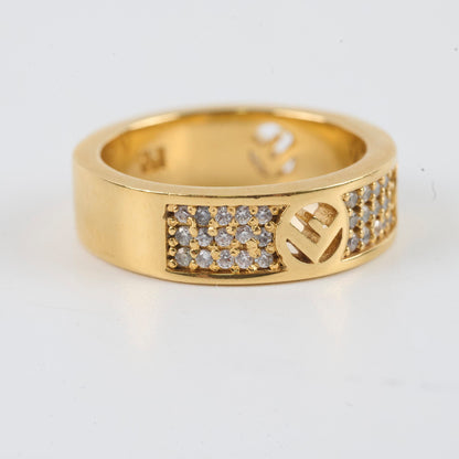 Fendi F Is Fendi Ring Crystals Gold size M - photo 2