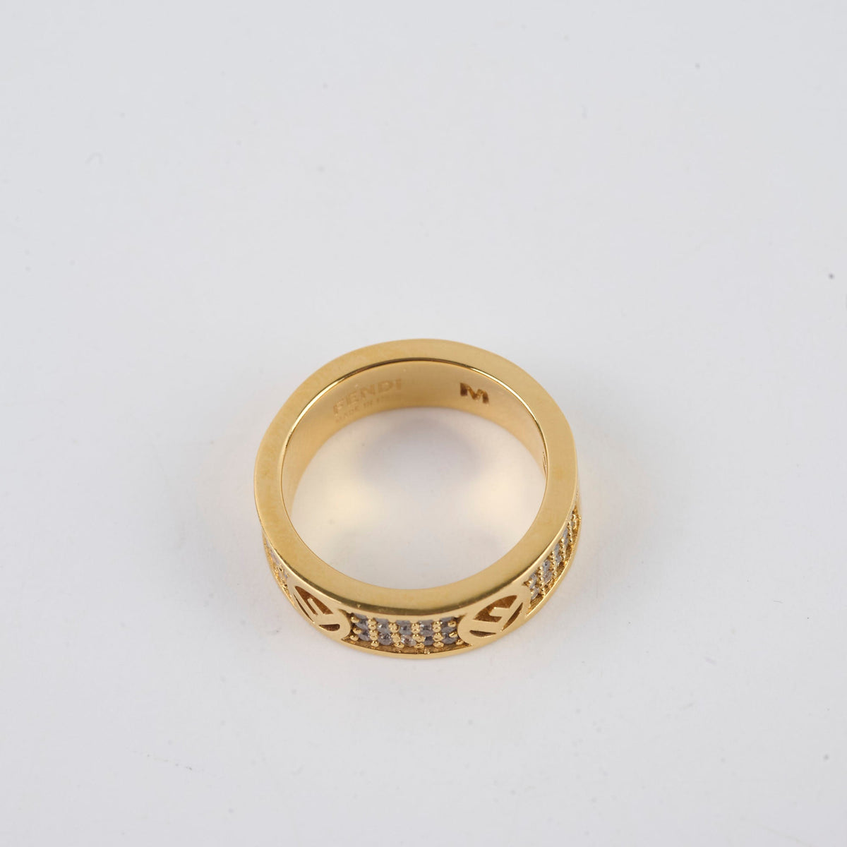 Fendi F Is Fendi Ring Crystals Gold size M - photo 5
