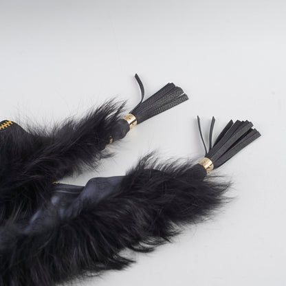 Gucci Silk Triangle, Fox Fur Trim Navy - photo 4