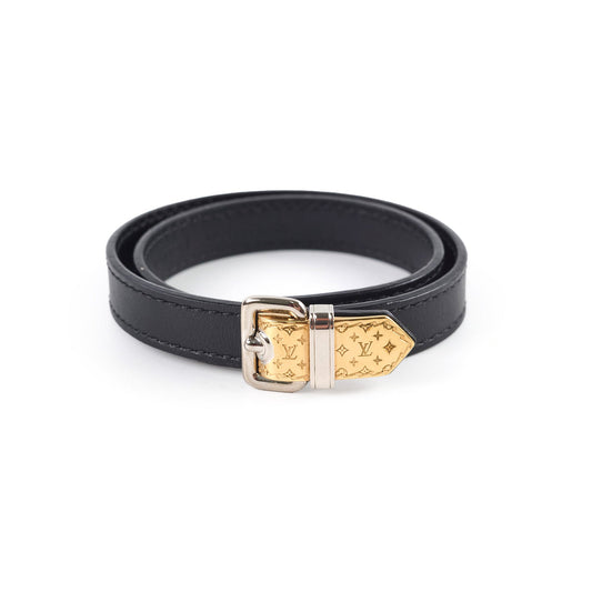 Louis Vuitton Black "Fasten Your LV" Bracelet size 17 - photo 1