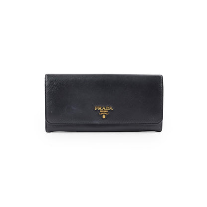 Prada Saffiano Black Long Wallet - photo 1