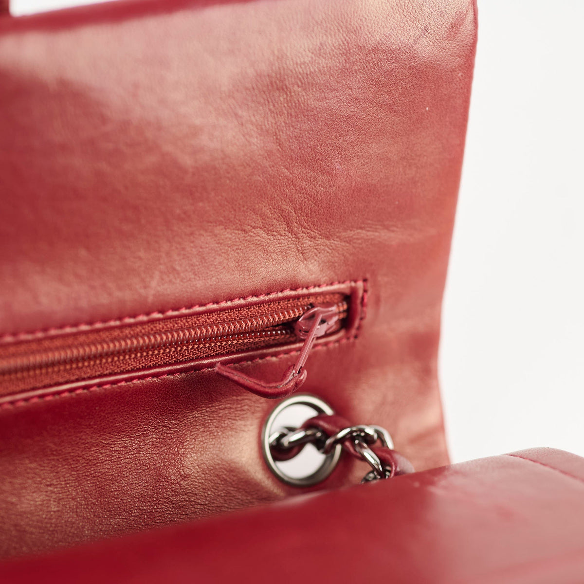 Chanel Classic Flap Medium M/L Lambskin Dark Red (10 Series) - photo 10