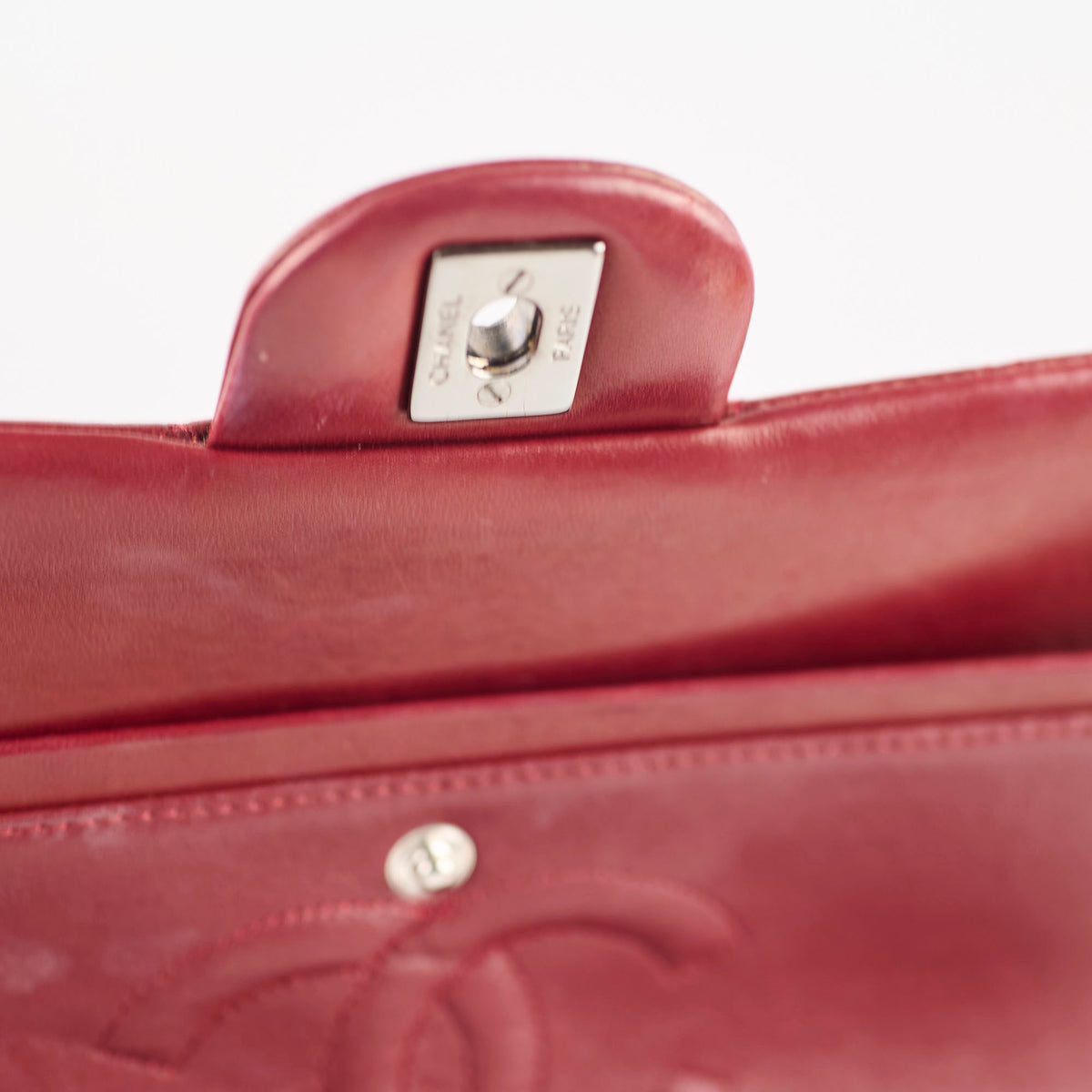 Chanel Classic Flap Medium M/L Lambskin Dark Red (10 Series) - photo 14