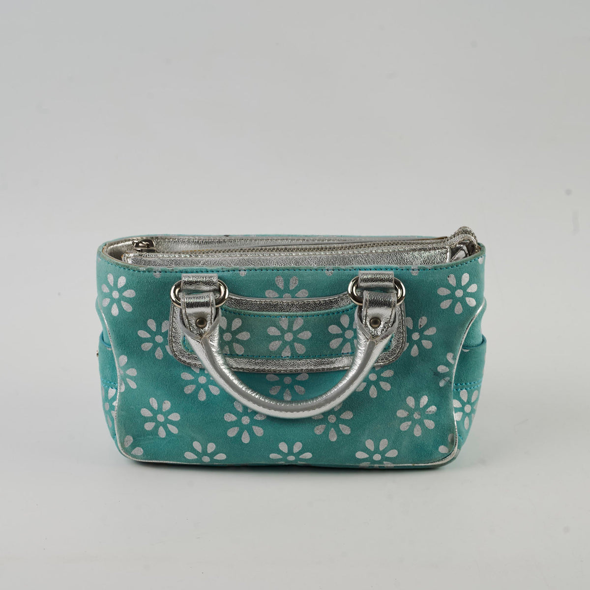 Celine Top Handle Tiffany Blue Suede - photo 3