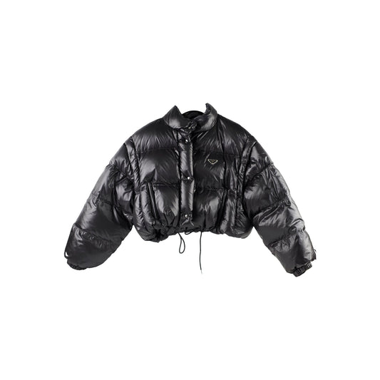 Prada Cropped Puffer Jacket Black - Size IT 42 - photo 1