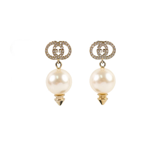 Gucci GG Crystal Pearl Earrings Costume Jewellery - photo 2