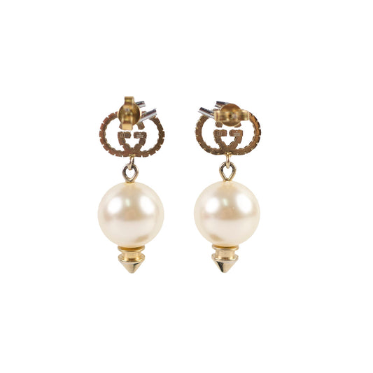 Gucci GG Crystal Pearl Earrings Costume Jewellery - photo 1