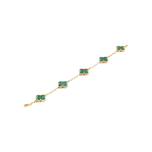 Van Cleef & Arpels Malachite Vintage Alhambra 5 Motifs Bracelet - photo 1