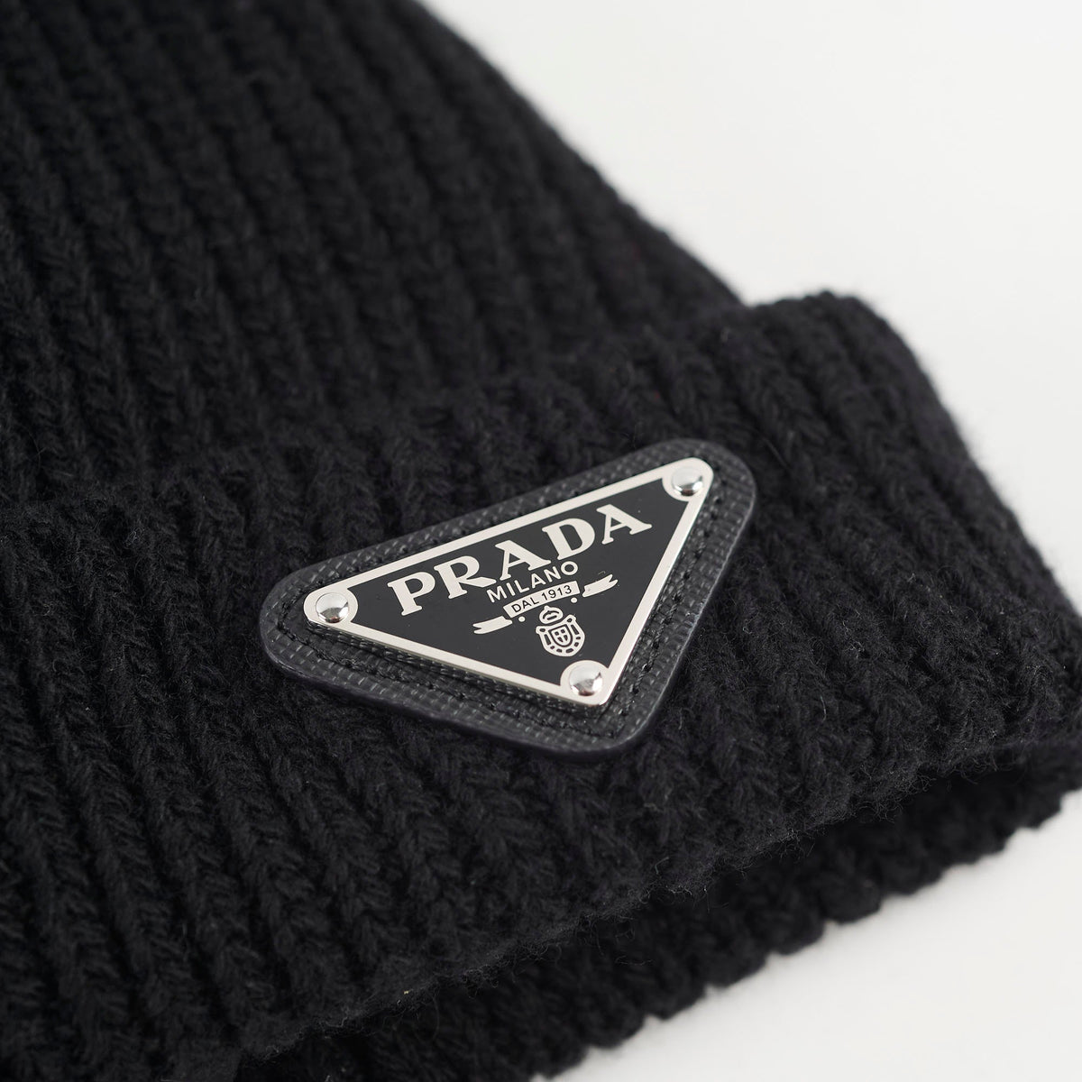 Prada Knit Beanie Black - Size L - photo 8