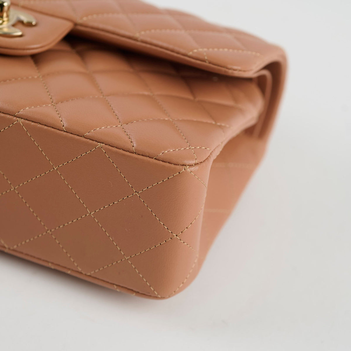 Chanel Small Classic Flap Lambskin Caramel - photo 14