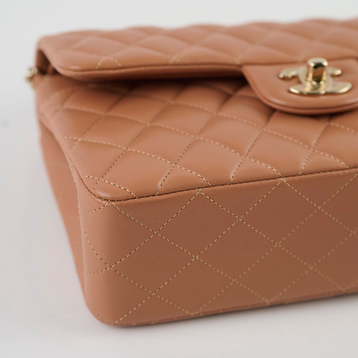 Chanel Small Classic Flap Lambskin Caramel - photo 12