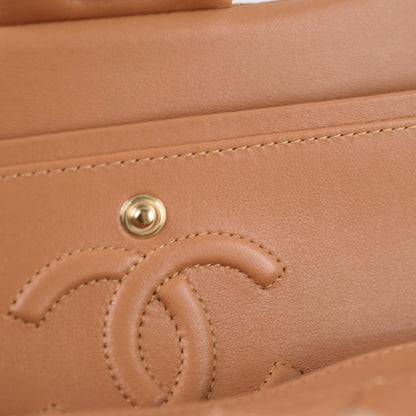 Chanel Small Classic Flap Lambskin Caramel - photo 9