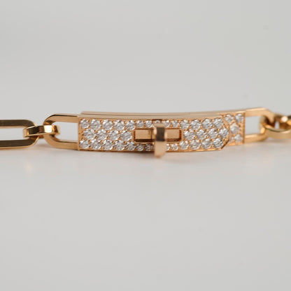 Hermes Kelly Chaine Rose Gold Diamond Choker Double/Bracelet 2025 - photo 4