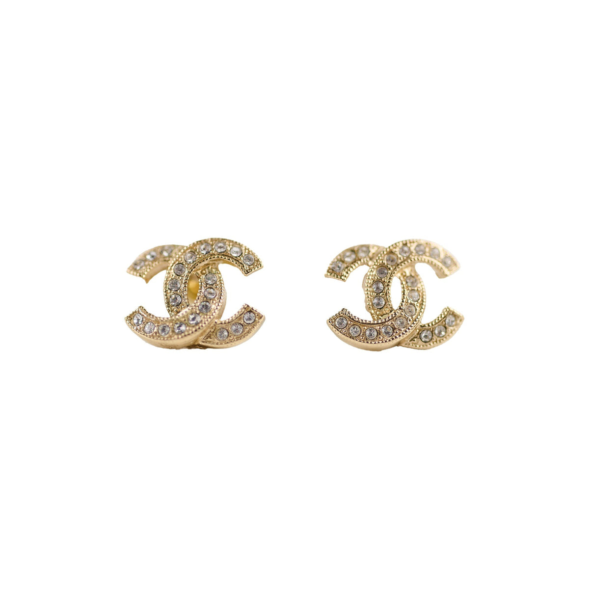 Chanel logo earrings gold tone - photo 1