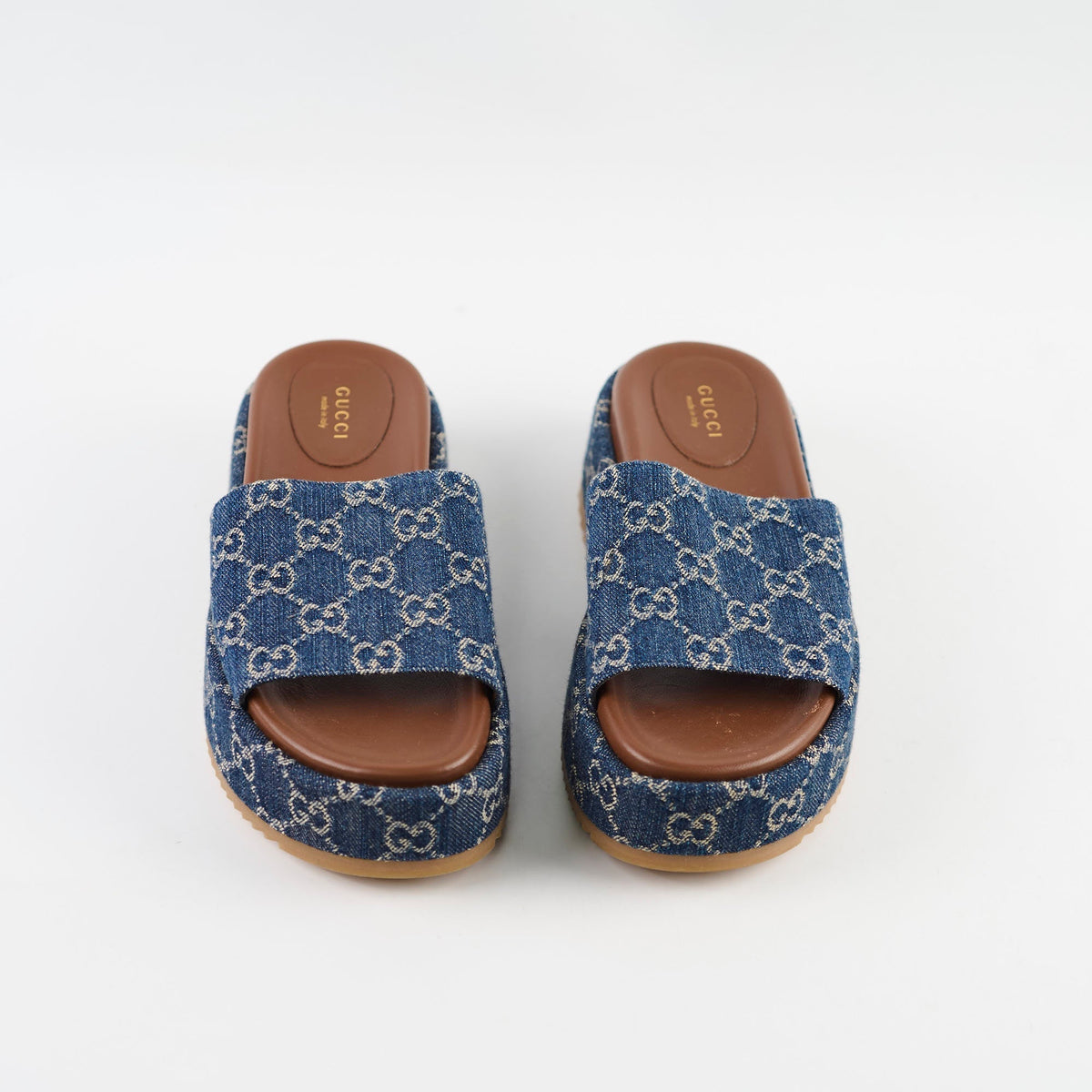 Gucci Denim Platform Slides Size 37 - photo 2