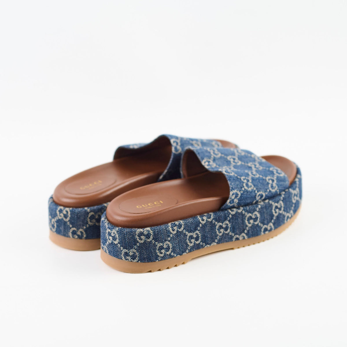 Gucci Denim Platform Slides Size 37 - photo 4