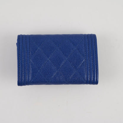 Chanel Boy Card Wallet Blue Caviar - photo 2