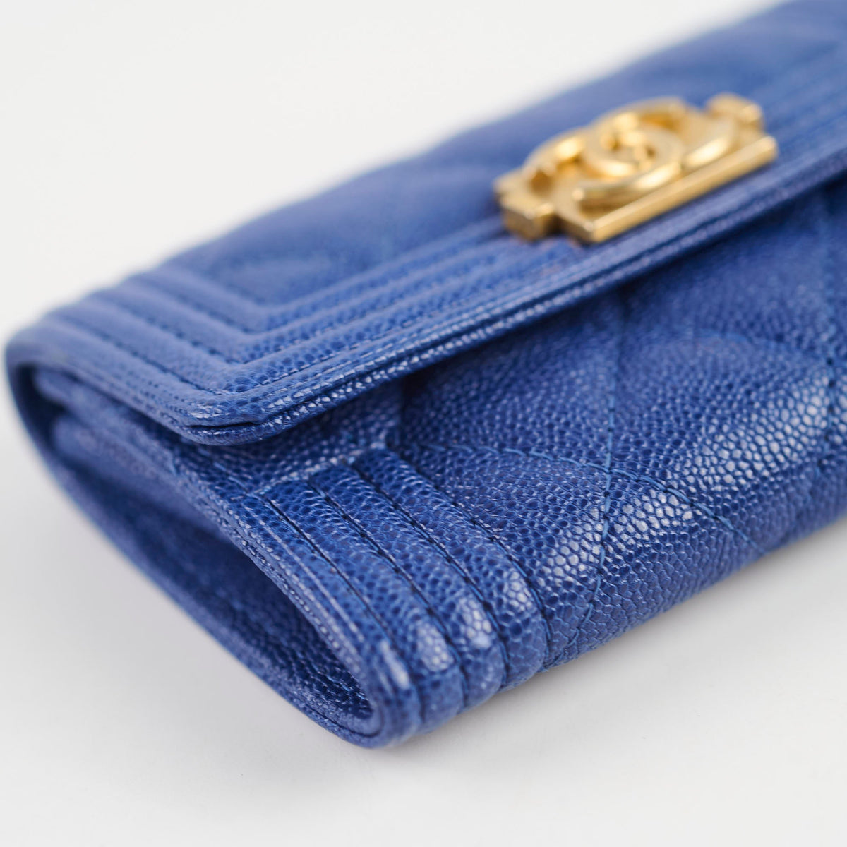 Chanel Boy Card Wallet Blue Caviar - photo 8