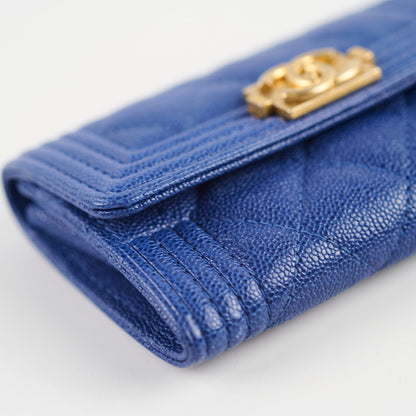 Chanel Boy Card Wallet Blue Caviar - photo 8