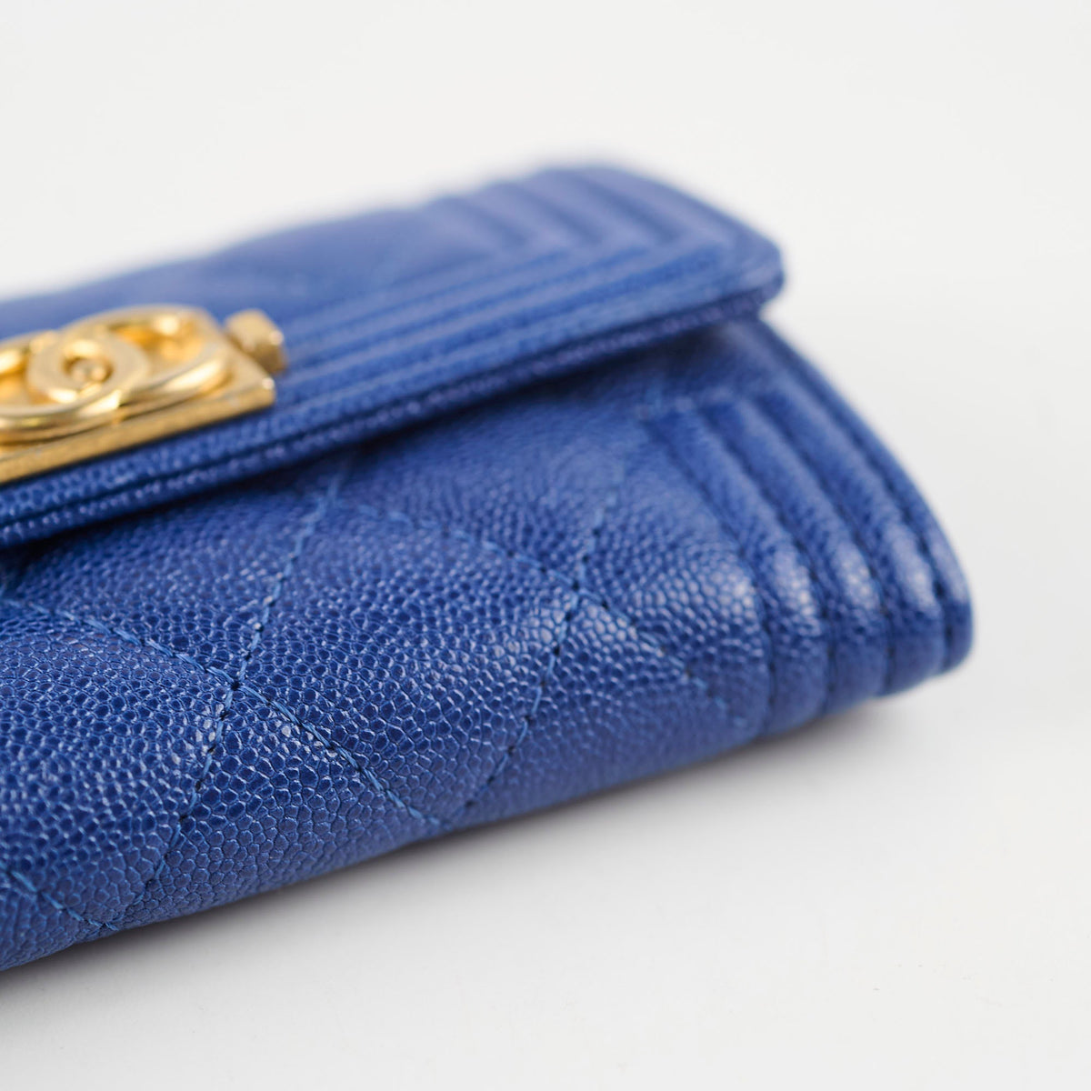 Chanel Boy Card Wallet Blue Caviar - photo 9